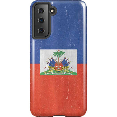 Haiti Flag Distressed Galaxy S21 5G Pro Case